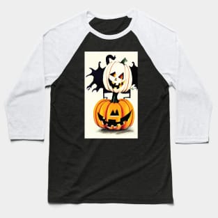 Halloween Scary Evil Pumpkin Funny Pumpkin Head Baseball T-Shirt